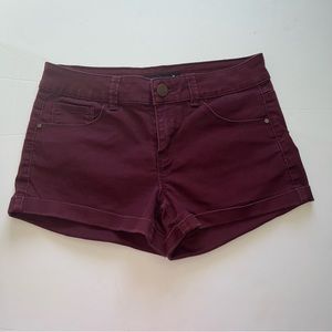 • Burgundy shorts •